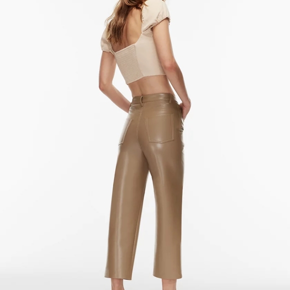 Aritzia Wilfred The Melina Cropped Pants in Constant Camel Size 6 - Picture 3 of 5
